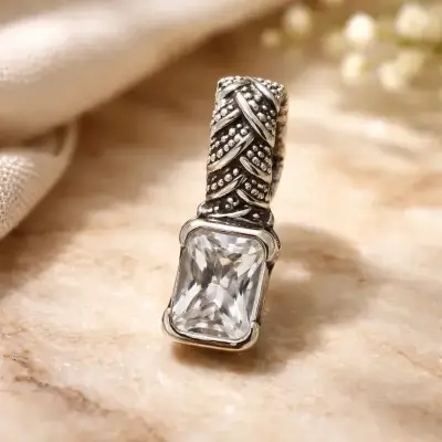 Colgante plata con cristal - miniatura 1
