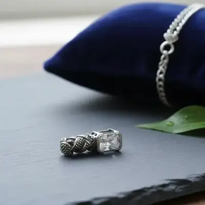 Colgante plata con cristal - miniatura 2