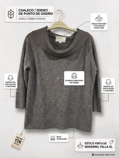 Jersey vintage gris Debbie Morgan - miniatura 1