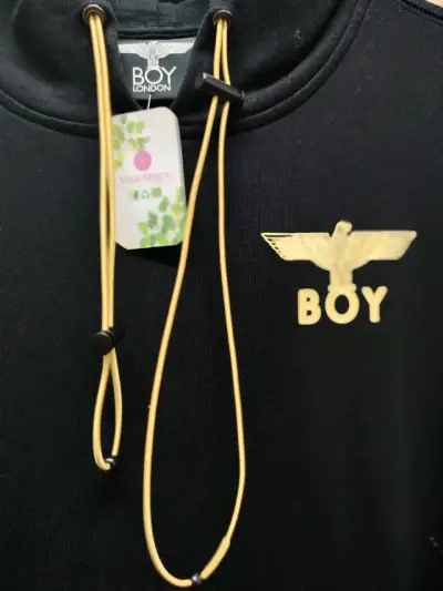 Polerón negro con capucha Boy - miniatura 4
