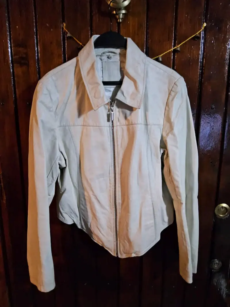 Chaqueta beige de cuero - 2