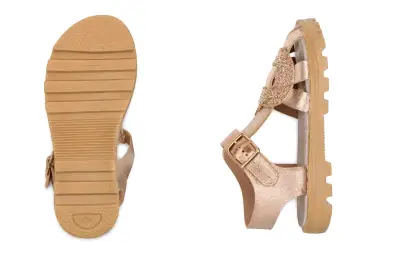 Sandalias beige para niña talla 20 - miniatura 2