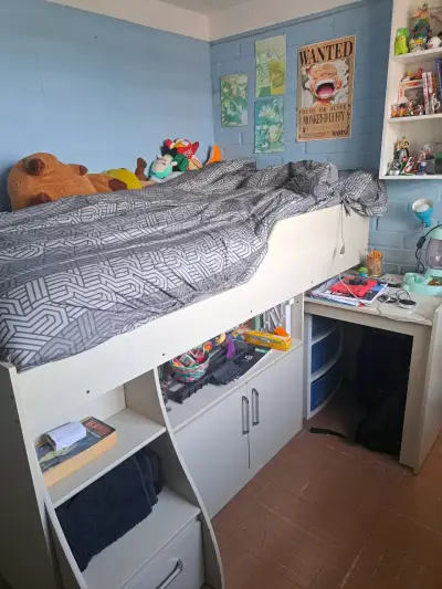 Cama alta con escritorio integrado - miniatura 1