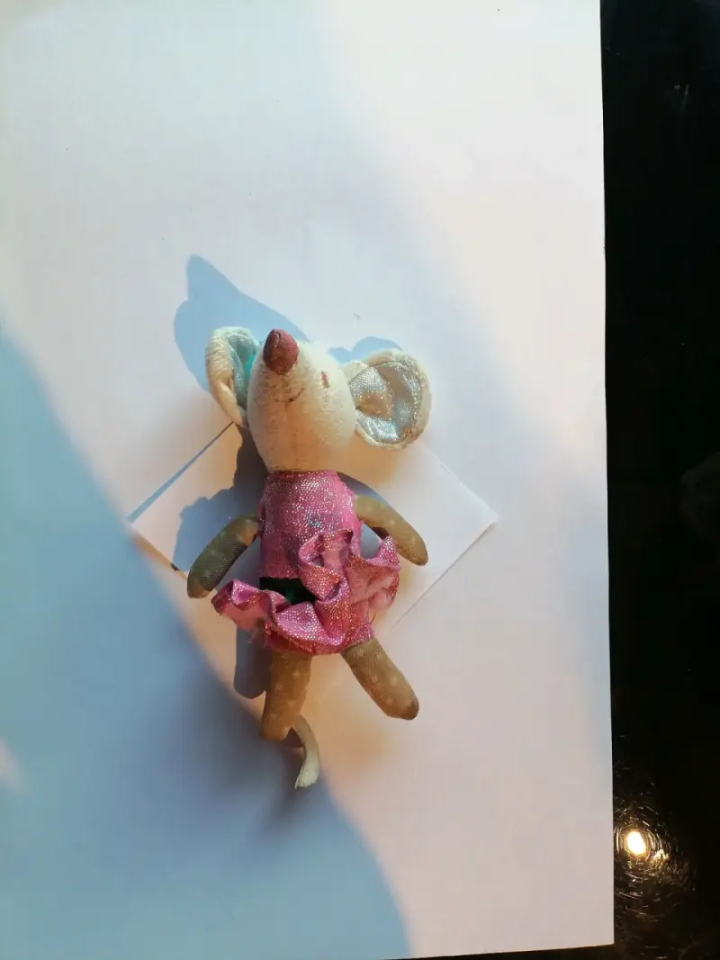 Muñeco ratón vestido rosado