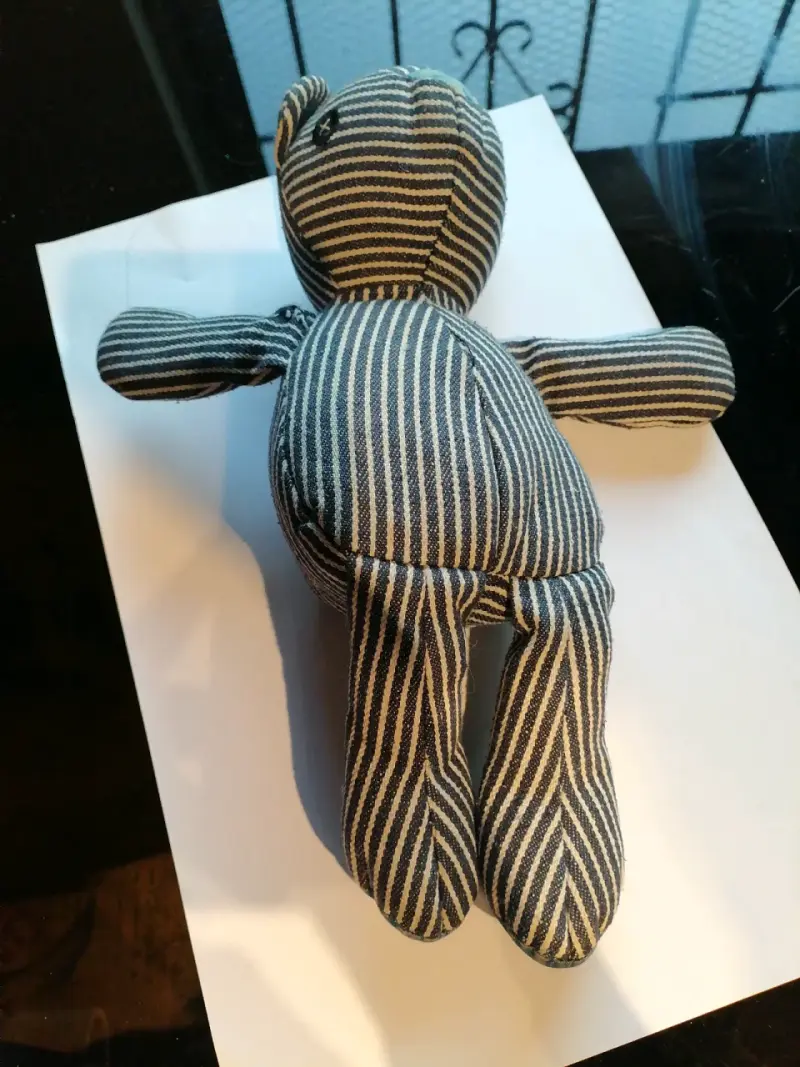 Peluche oso rayado artesanal