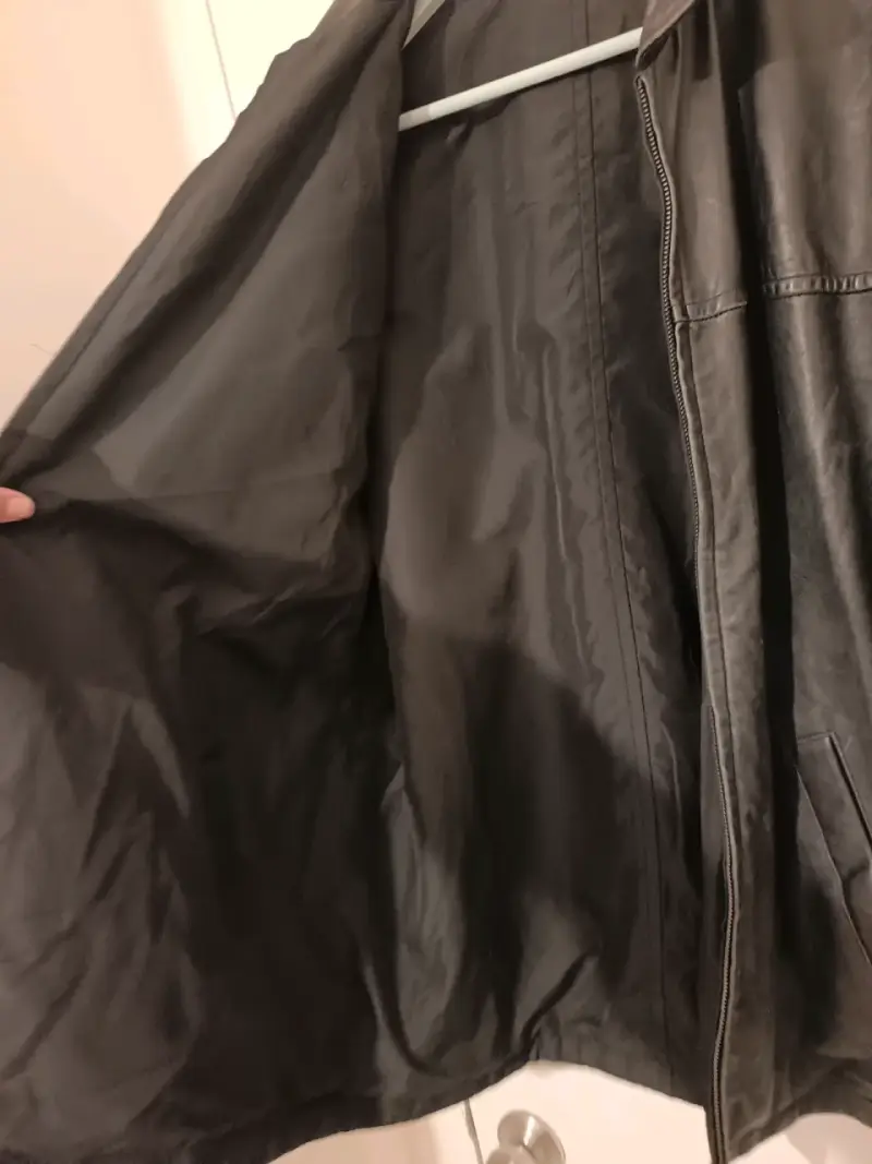Chaqueta de Cuero Recta Minimalista - 2