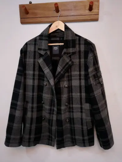 Abrigo Hombre negro con gris Talla M - miniatura 1