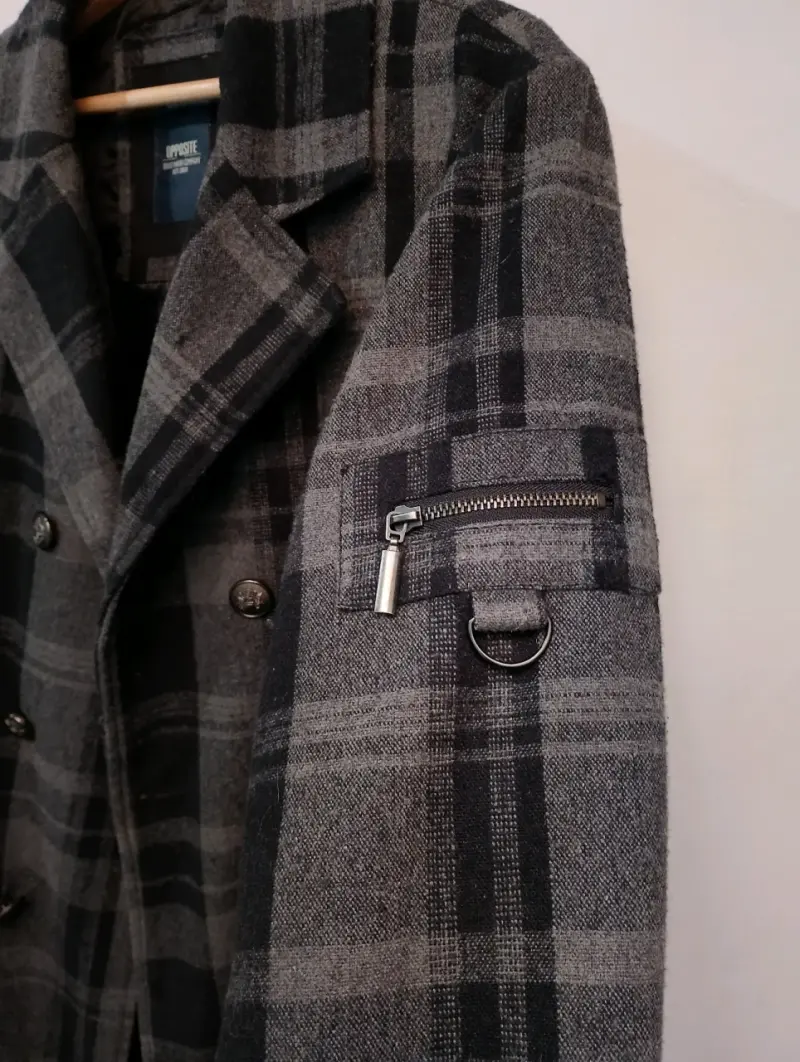 Abrigo Hombre negro con gris Talla M - 2
