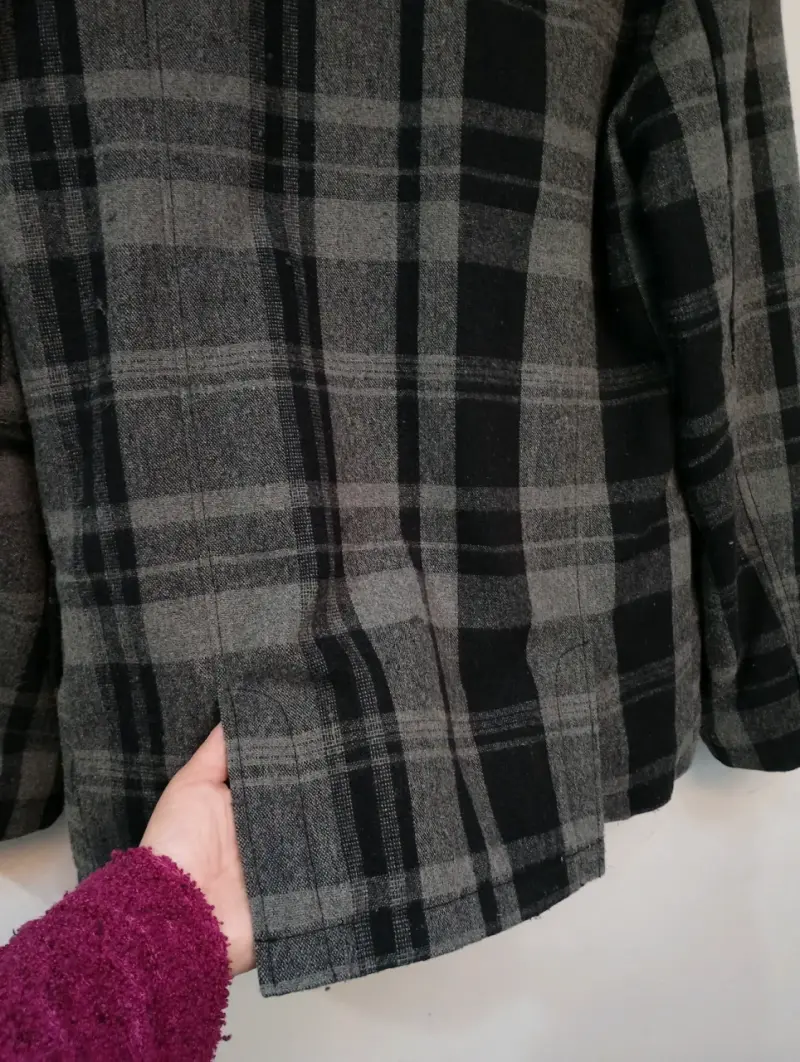 Abrigo Hombre negro con gris Talla M - 4