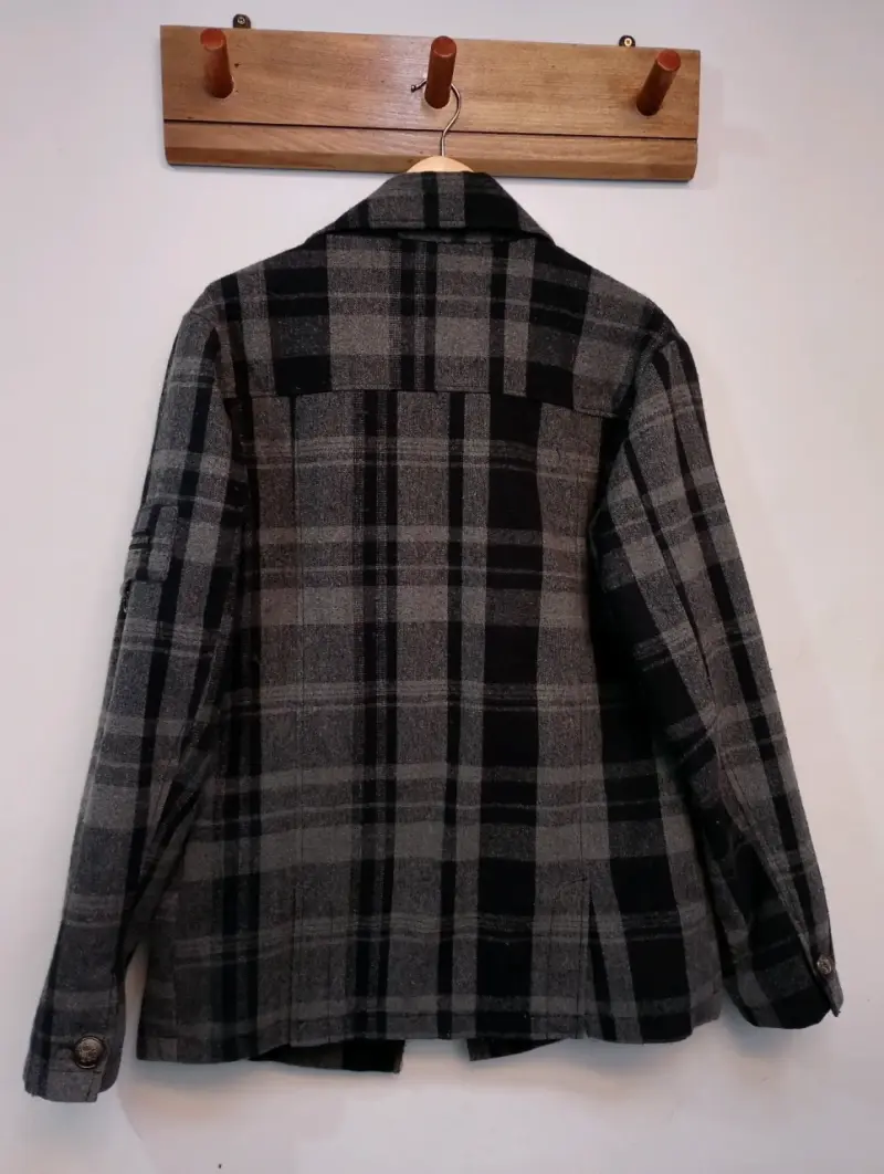 Abrigo Hombre negro con gris Talla M - 6