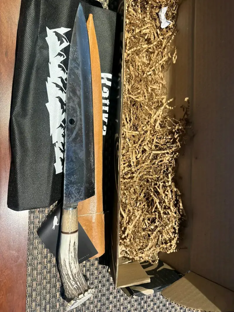 Cuchillo artesanal con mango de asta de ciervo - 2