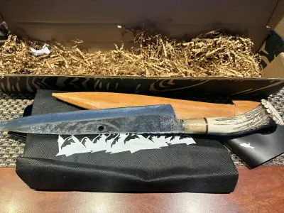 Cuchillo artesanal con mango de asta de ciervo - miniatura 5