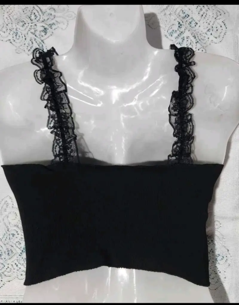 Crop nuevo importado negro corazón - 4