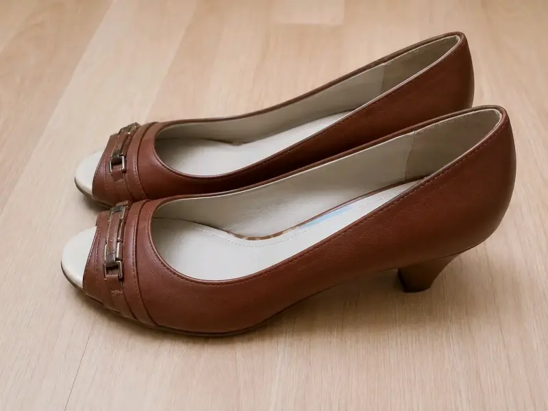 Zapatos peep toe café - 2
