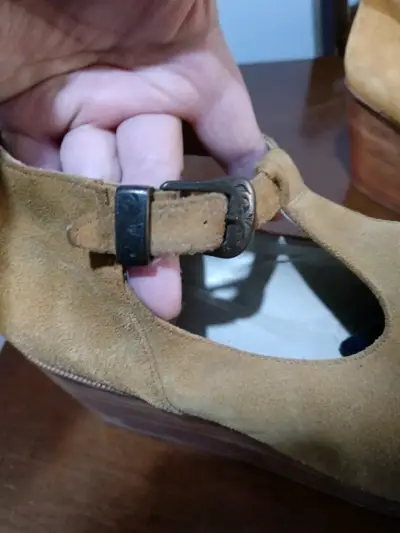 Zapatos plataformas gamuza marrón - miniatura 4