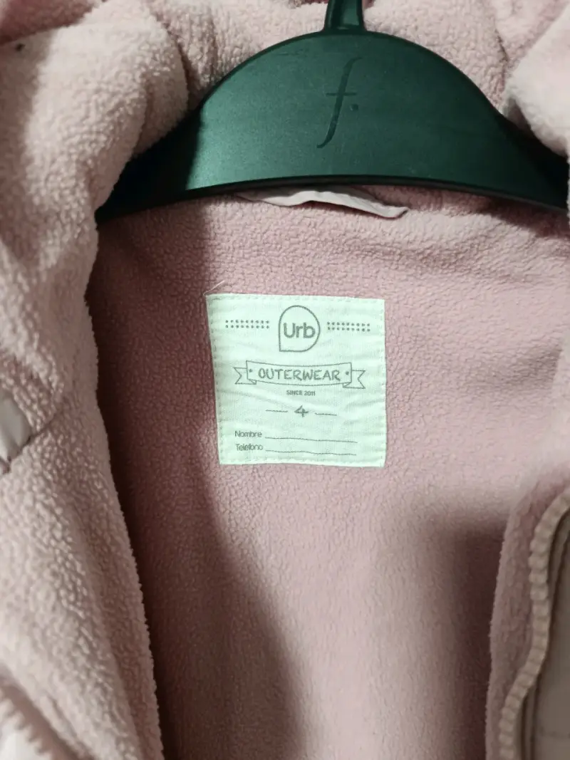 Chaqueta rosada infantil con capucha - 2
