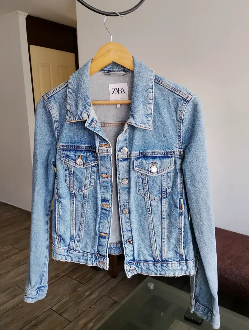 Chaqueta de mezclilla Zara azul - 1