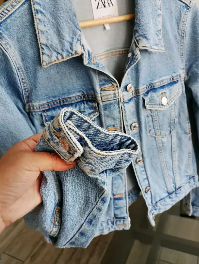 Chaqueta de mezclilla Zara azul - miniatura 2