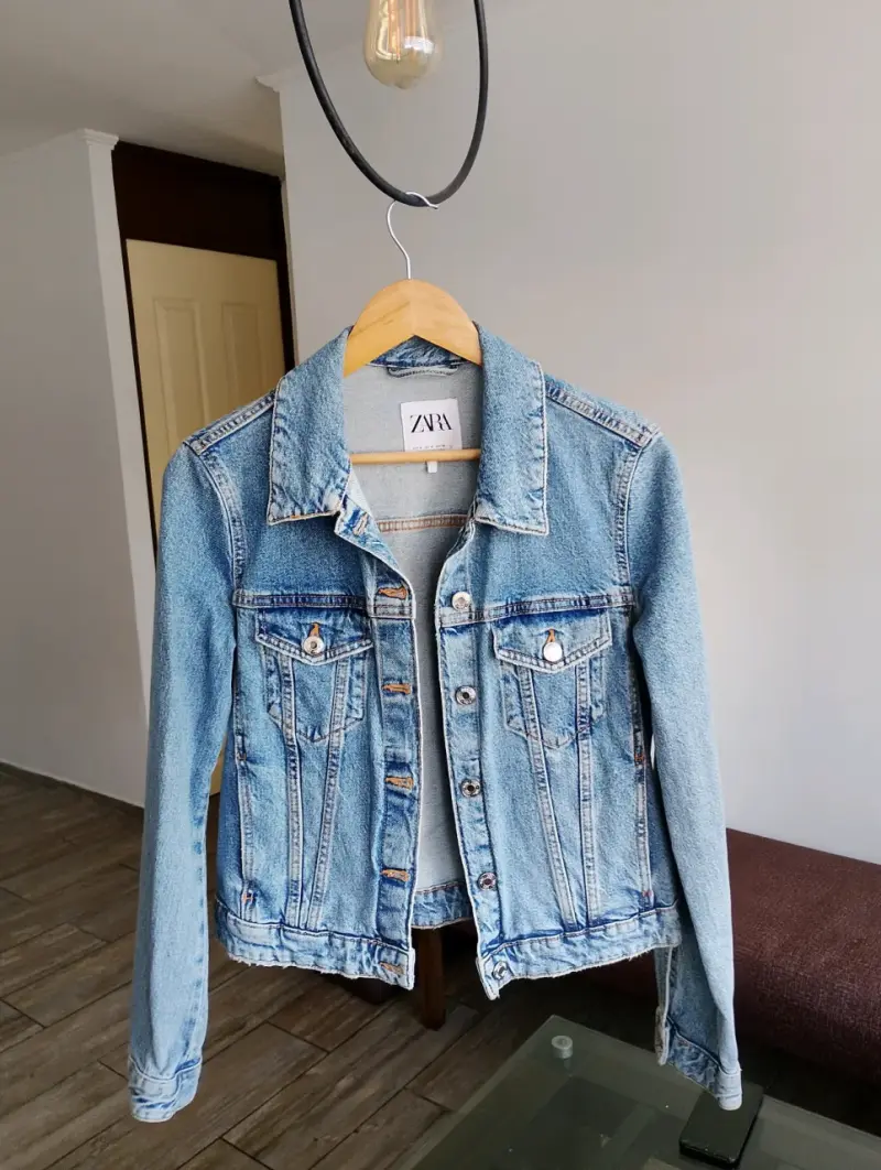 Chaqueta de mezclilla Zara azul - 5