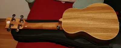 Ukulele de madera con funda, colgador, sejillo - miniatura 1