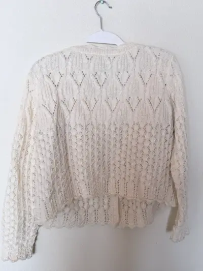 Cardigan blanco tejido - miniatura 2