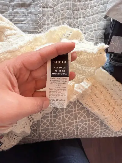 Cardigan blanco tejido - miniatura 3