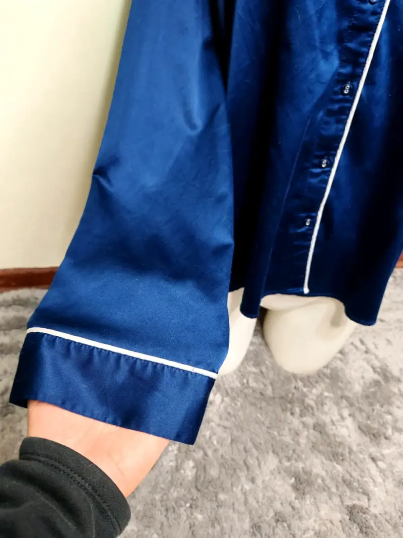 Pijama azul satinado - 4