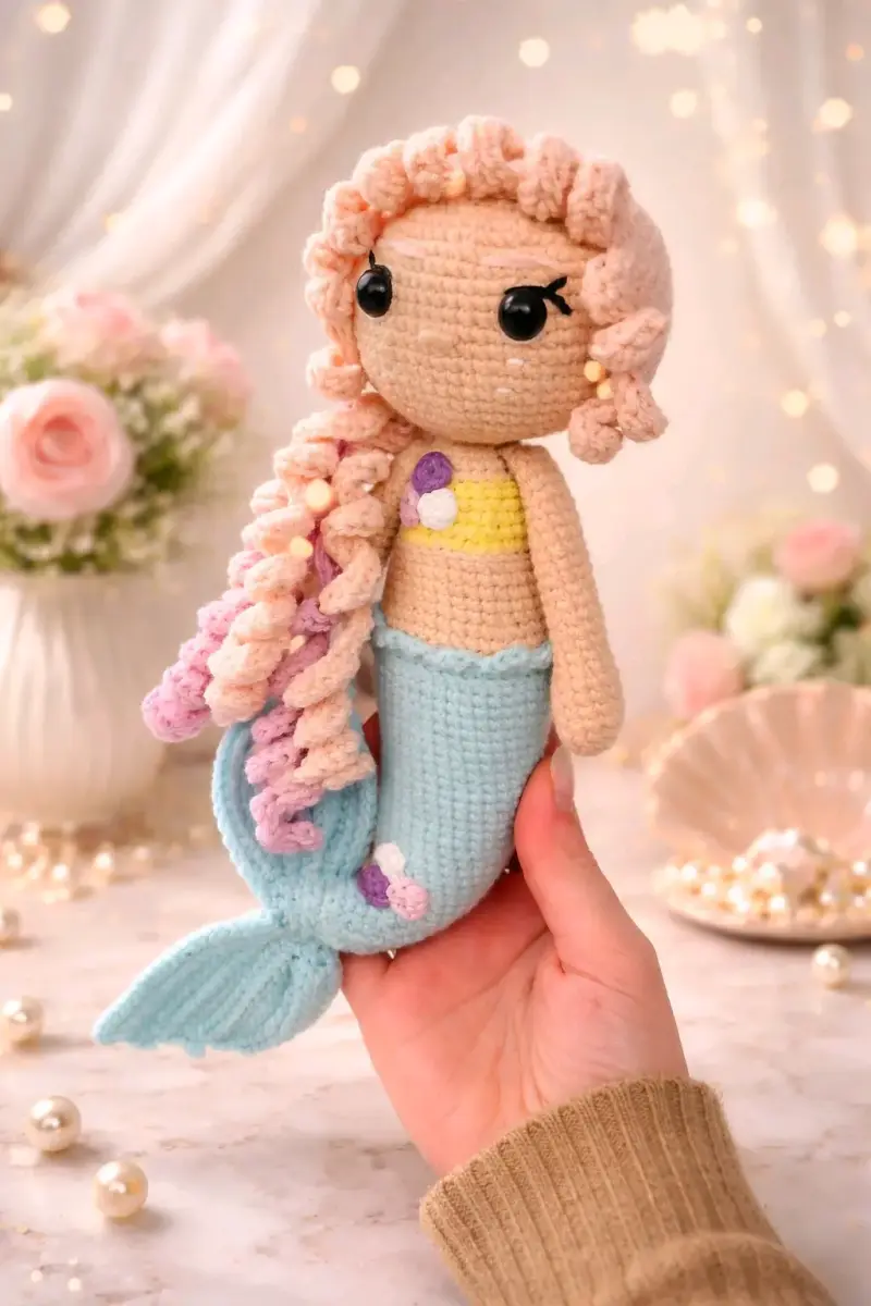 Muñeca sirena tejida a crochet