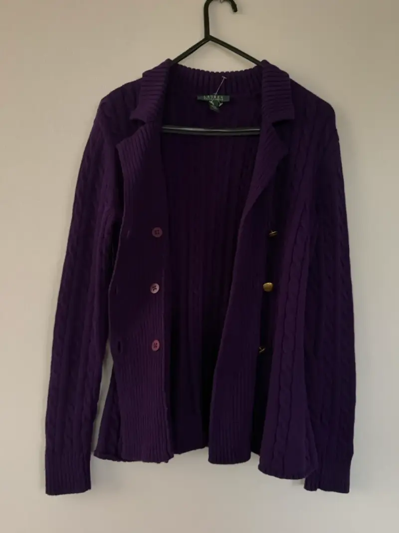 Cárdigan morado lauren ralph lauren M - 1
