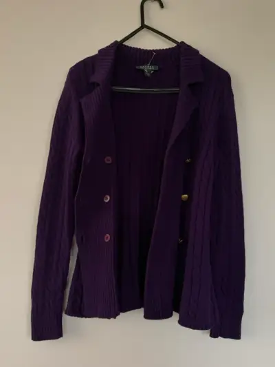 Cárdigan morado lauren ralph lauren M - miniatura 1