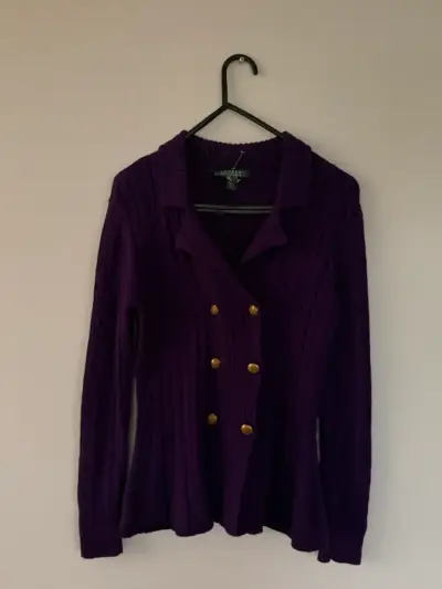 Cárdigan morado lauren ralph lauren M - miniatura 5