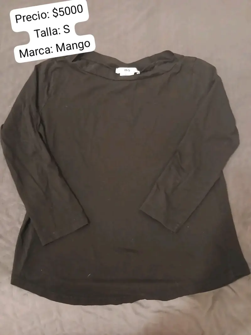 Poleras negras y naranjas Mango manga 3/4 - 1