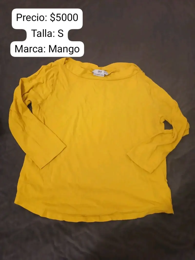 Poleras negras y naranjas Mango manga 3/4 - 3