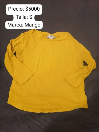 Poleras negras y naranjas Mango manga 3/4 - miniatura 3