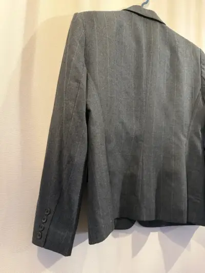 Blazer gris de lana a rayas lauren ralph lauren - miniatura 4