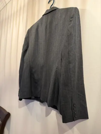 Blazer gris de lana a rayas lauren ralph lauren - miniatura 5