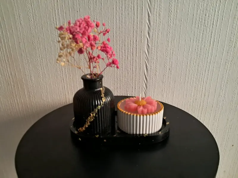 Set de decoración floral negro