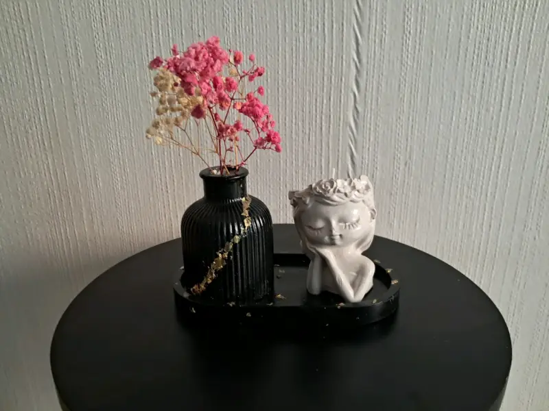 Set de decoración floral negro
