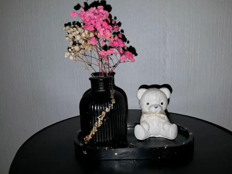 Adorno florero con oso