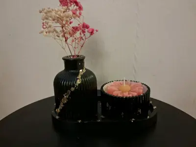 Set de adorno con vela decorativa - miniatura 1