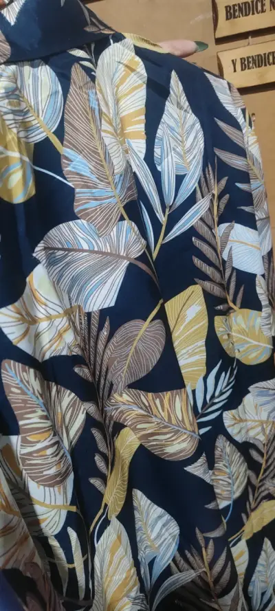 Camisa hawaiana estampado hojas - miniatura 1