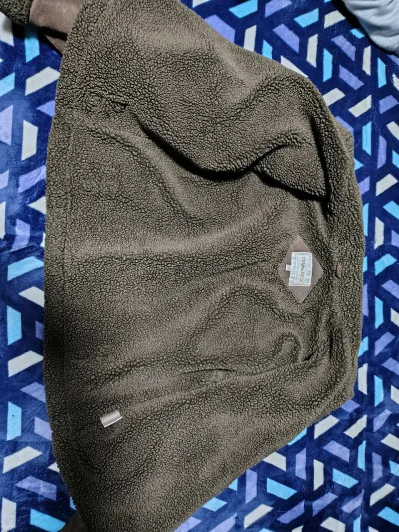Chaqueta de cuero marrón con forro - 3