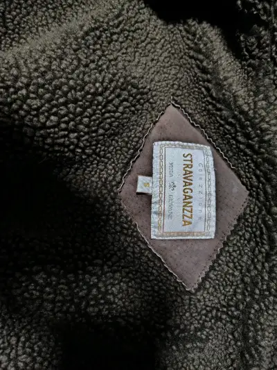 Chaqueta de cuero marrón con forro - miniatura 4