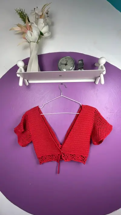 Polera tejida roja - miniatura 1
