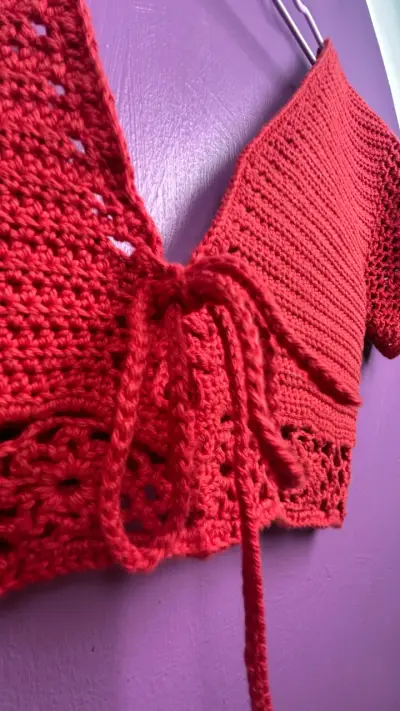 Polera tejida roja - miniatura 2