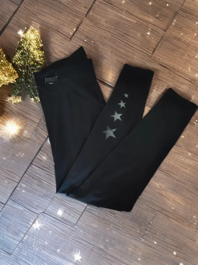 Leggings negros con estrellas Everlast