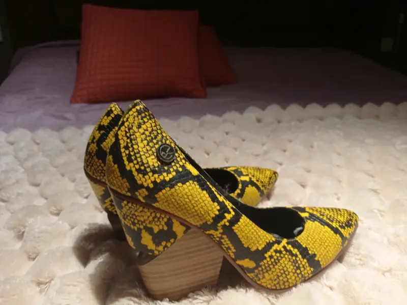 Tacones animal print amarillos - 4