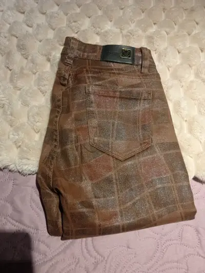 Jeans marrones con brillo - miniatura 1