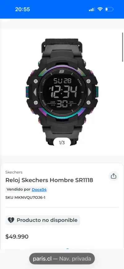 Reloj deportivo Skechers negro - miniatura 6