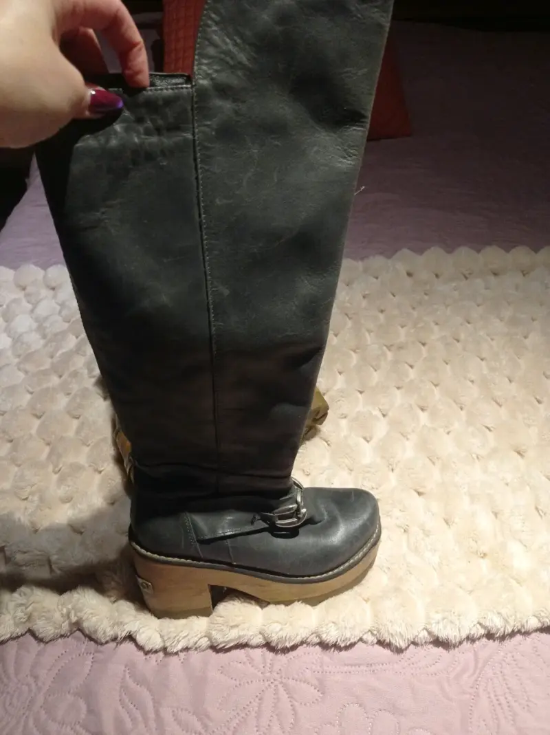 Botines de cuero gris - 2